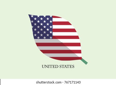 Leaves Flag vector – United States flag