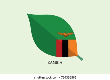 Leaves Flag vector – Zambia flag