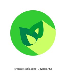 
Leaves flat design icon with long shadow. Vector Illustration isolated for graphic and web design.