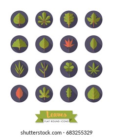 Deja la colección de iconos redondos largos de diseño plano