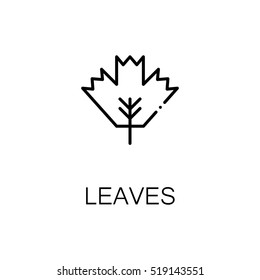 Leaves flat icon. Single high quality outline symbol of camping for web design or mobile app. Thin line signs of leaves for design logo, visit card, etc. Outline pictogram of leaves 