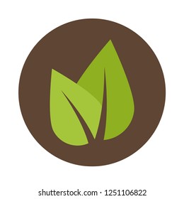 Leaves flat icon. You can be used Leaves 
 icon for several purposes like: websites, UI, UX, print templates, promotional materials, info-graphics, web and mobile phone apps.