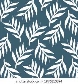 Leaves Floral Pattern Background. Botanical Vector Illustration.