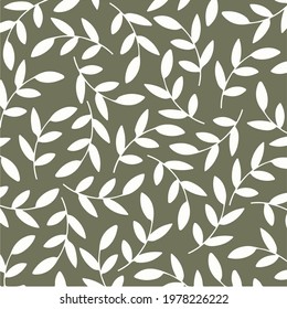 Leaves Floral Pattern Background. Botanical Vector Illustration.