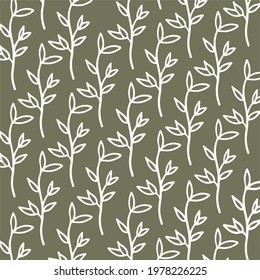 Leaves Floral Pattern Background. Botanical Vector Illustration.