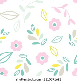 Leaves and Floral seamless pattern