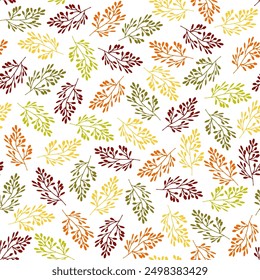 Leaves floral vintage vector seamless pattern.