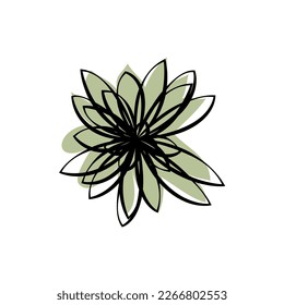 Bleibt eine flache Ikone mit Blumen. Einzelnes, qualitativ hochwertiges Umrisssymbol für Webdesign oder mobile App. Bleibt dünne Linienzeichen für Design-Logo, Visitenkarte, etc.