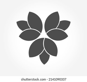 Símbolo de icono de hojas o flor. Ilustración vectorial.