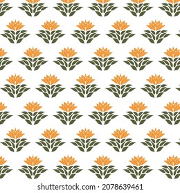 Hojas y flores sin costura Vector Art Decó inspirado Patrón