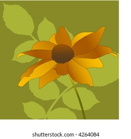 leaves with flower vector