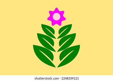 Leaves and flower vector illustration