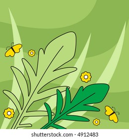 Leaves and flowers