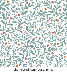 leaves flowers and plants seamless pattern for wallpaper and card