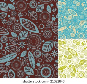 Leaves & flowers seamless background