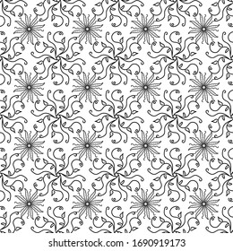The leaves and flowers with swirls with leaves in the form of a pattern