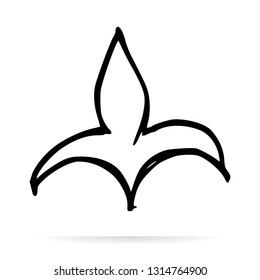 Leaves or flowers vector design icon. Sketch icon isolated on background. Hand drawn sketch. - Vector