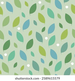 Leaves and flowers in the wind. Vector pattern
