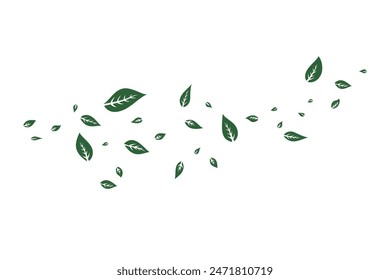 hojas volando por diseño de viento. signo y símbolo de flujo de viento.