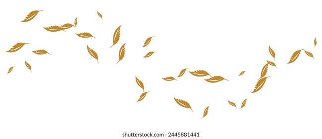 Hojas volando en la Ilustración vectorial eólica. Aislado sobre fondo transparente.