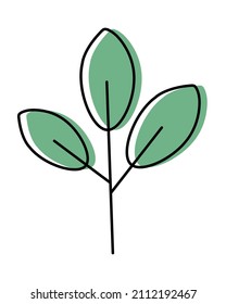 leaves foliage icon vector flat