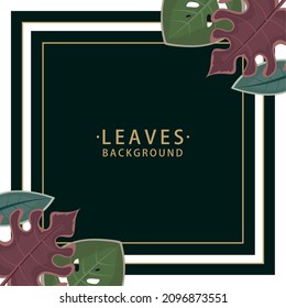 leaves foliage square background style