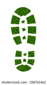 Leaves footprint boot - ecological symbol.