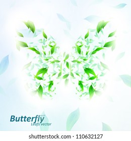 Leaves form a butterfly abstract shape, season vector illustration eps10