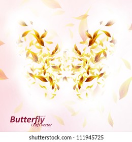 Leaves form a butterfly abstract shape, season vector illustration eps10