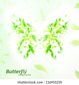 Leaves form a butterfly abstract shape, season vector illustration eps10
