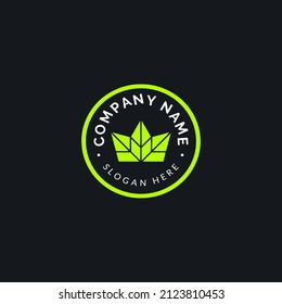 leaves form a crown for nature logo