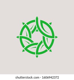 Leaves forming a circle shape