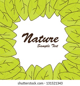 leaves forming the frame of the illustration vector