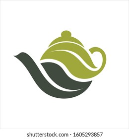 Leaves forming a teapot logo