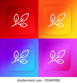 Leaves four color gradient app icon set