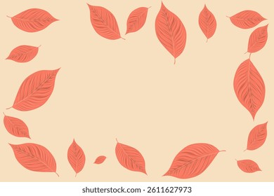 Leaves frame background in autumn