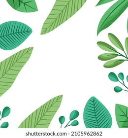 leaves frame with blank space . vector illustration