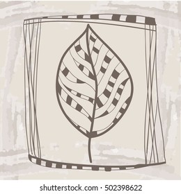 Leaves in the frame. Doodling.