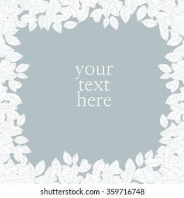 leaves frame, leaf line illustrations