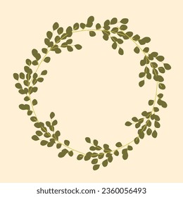 Leaves frame on nud background