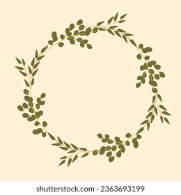 Leaves frame on nud background