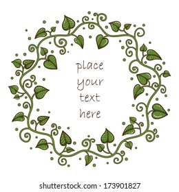 Leaves frame. Sketch vector design element