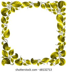 Leaves frame. Stylized ornamental background