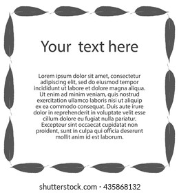 Leaves frame template. Nature frame design template for your text Square leaflet template design Ecology design template Vector leaves frame design template Natural design template Vector illustration