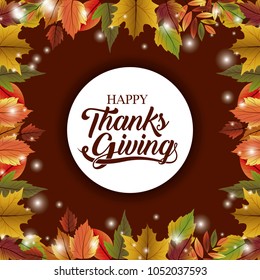 Leaves frame of Thanks given design