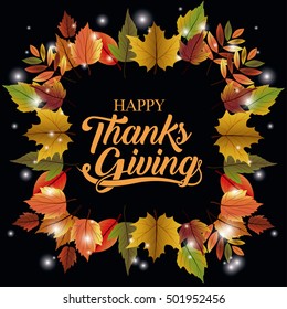 Leaves frame of Thanks given design