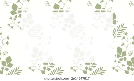 Leaves frame. Tropical leaves and flower frame, border, wallpaper, background with copy space for text