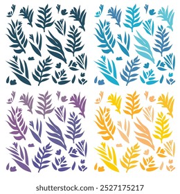 Leaves. Free hand draw, vector, isolated. Beautiful and colorful