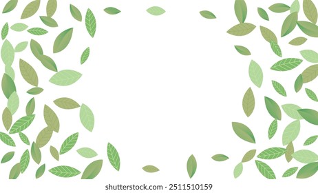  Leaves Fresh Vector White Background Branch. Realistic Leaf Plant. Green Foliage Abstract Wallpaper. Greens Organic,Green flying leaves wave,nature Day
