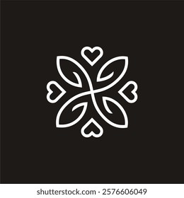 leaves geometric logo design vector